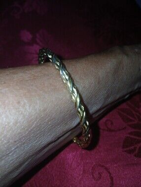 Elegant Gold-Tone Braided Bangle Bracelet